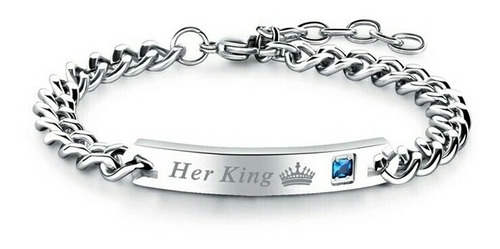 Hermosas Pulseras Parejas Her Queen Y Her King Amor Acero