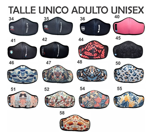 Barbijo Tapaboca Estampa. O.wave Simil Neoprene. Proteccion