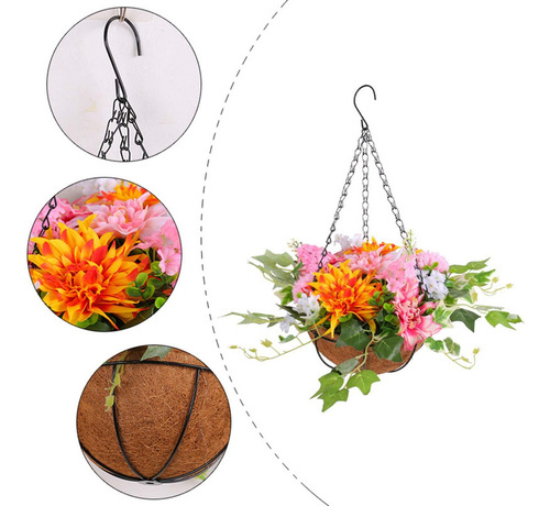 Cesta De Flores De Margaritas Artificiales, Cadena Colgante