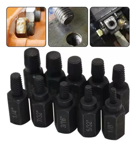 Extractor Tornillos Dado Birlo Tuerca Barrido Kit 11 Piezas