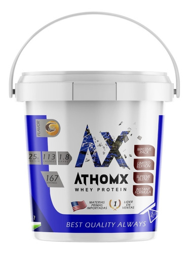 Suplemento en polvo AthomX  Whey Protein proteínas sabor rich coffee en balde de 5kg