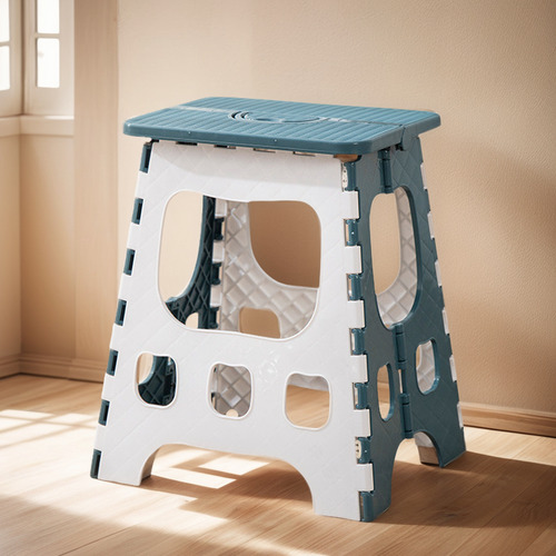 Piso Plegable Plastico Piso Escalera Taburete Banquito 39cms Plástico Azul Acero