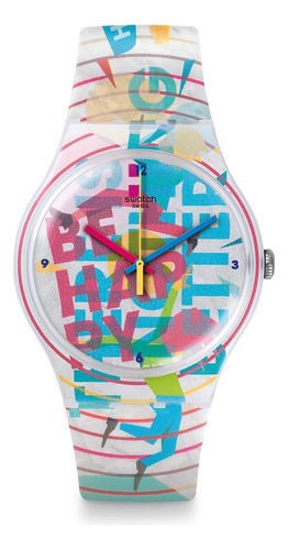 Reloj Swatch Go Happy Suoz196 | Original Envío Gratis Color De La Malla Multicolor Color Del Bisel Multicolor Color Del Fondo Multicolor