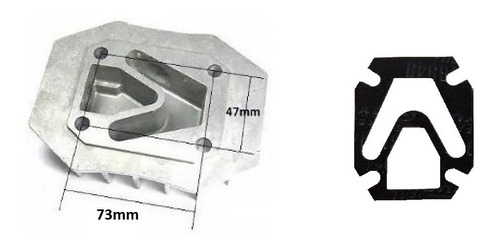 Tapa De Cilindro Compresor 50lts Agujeros 72*48mm Con Junta