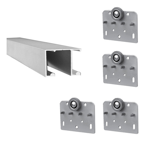 Kit 4585 Con Freno Para Puerta Corrediza Placard 2mt Ducasse