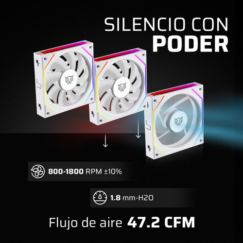 Kit 3 Ventiladores Magenticos Para Pc Eolox Link Exl95 Led Negro