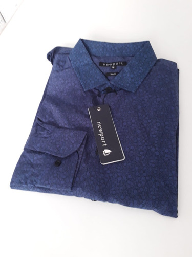 Camisa Azul De Hombre T- Medium Newport