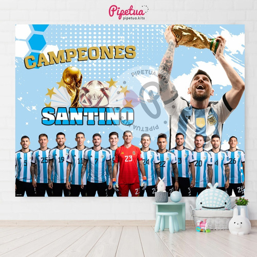 Banner Imprimible 2x1,50 Argentina Messi Campeones Dibu Copa