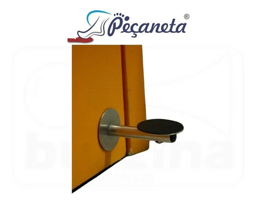 Imagem 4 de 9 de Puxador Duplo Fixo Aço Inox 30cm Pé Peçaneta Maçaneta Porta