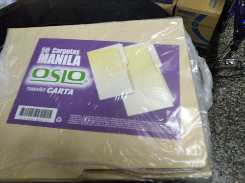 Carpeta Manila Tamaño Carta Marca Oslo Paq 50 Unid: