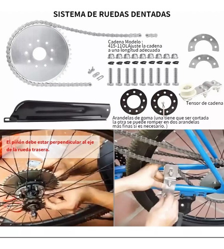 Kit Motor Bicicleta 80cc Bicimoto 2tiempos Gasolina 2.5l