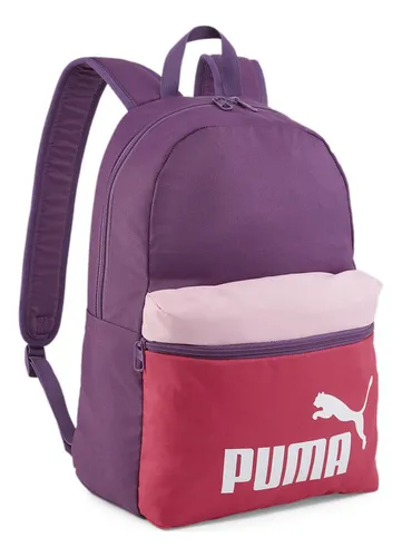 Mochila Puma Mujer Lila Casual Escolar 7548756 Diseño De La Tela Liso