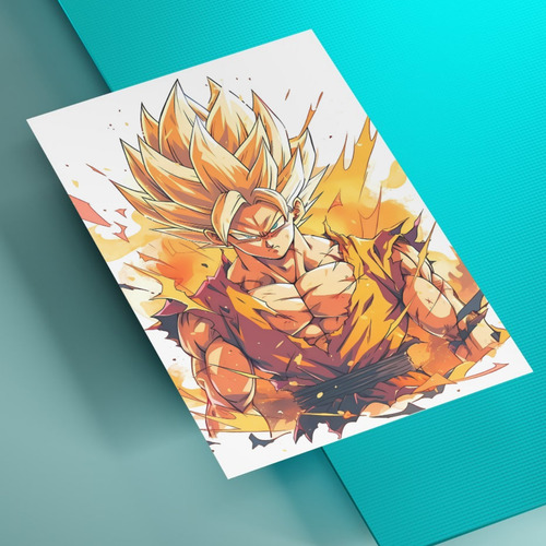 Cuadro En Aluminio De Goku Ssj 1 30x20 Cm Dragon Ball