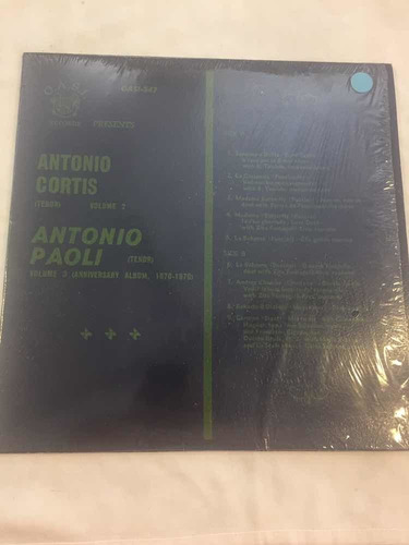 Disco Vinilo Lp Antonio Cortis Paoli Oasi Anniversary Album
