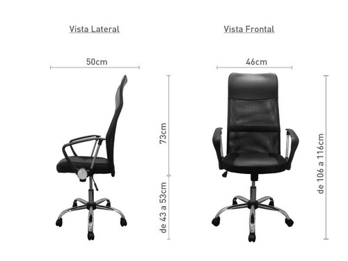 Sillon Ejecutivo Atlanta Ergonómico Mesh Cromado Disershop