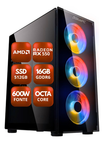 Pc Gamer Bluepc Zen Amd Ryzen 16gb Ddr6 Radeon Rx 550 4gb
