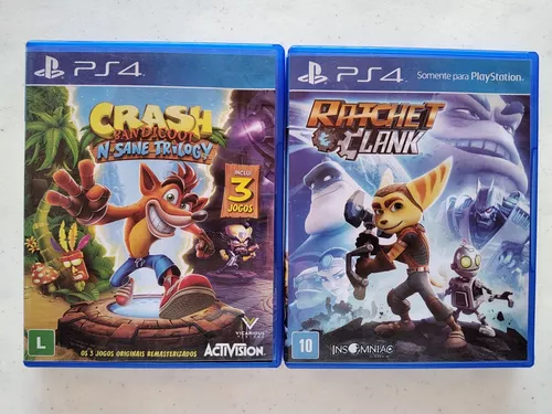 Combo Jogo Infantil Crash Trilogy + Ratchet & Clank Ps4 + Nf