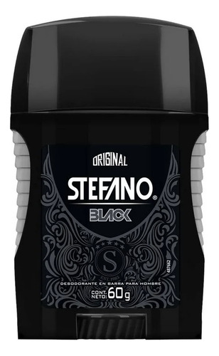 Desodorante Stefano Black En Barra Para Caballero 60 G