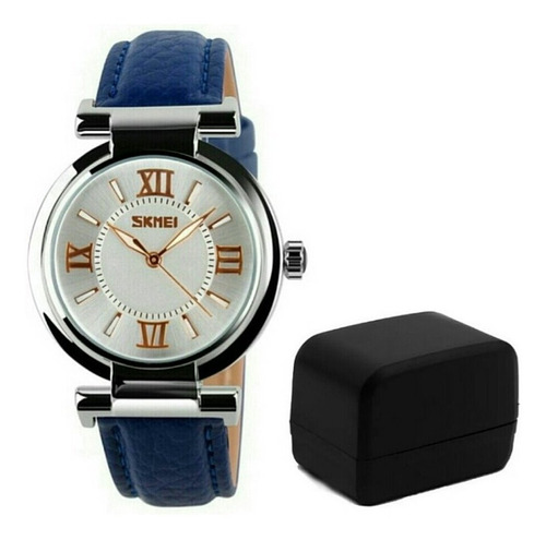 Relógio De Pulso Feminino Skmei 9075 Original Pulseira Branc
