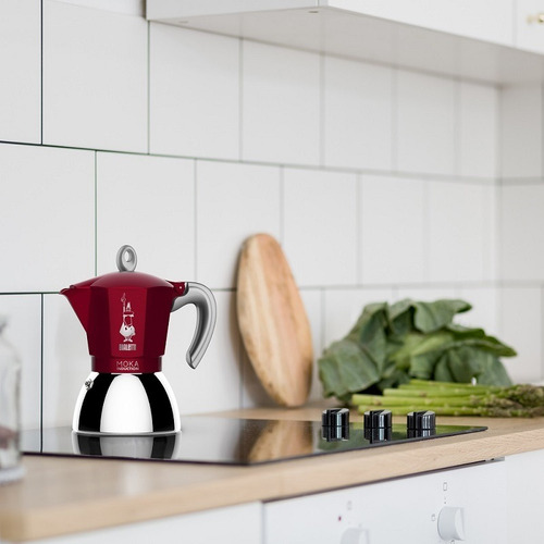 Cafetera de inducción Bialetti Moka para 2 tazas, color rojo