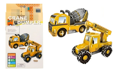 Puzzle 3d - Máquinas De Construcción Mini Rompecabeza 3d