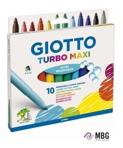Marcador Giotto Turbo Maxi Lavable Por 10 Unidades