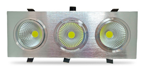 Spot Plafon Led Cob Embutir Direccional 15w 3 Luces Acero 