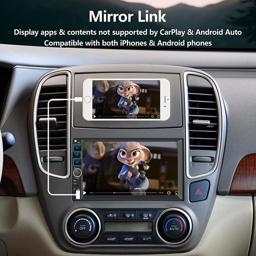 Double Din Car Stereo Compatible With Android Auto/carplay 7