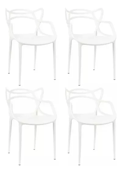 Silla De Comedor Allegra Estructura Color Blanco 4 Unidades