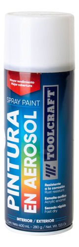 Pintura Aerosol Blanco Brillante Toolcraft 400 Ml Sin Plomo