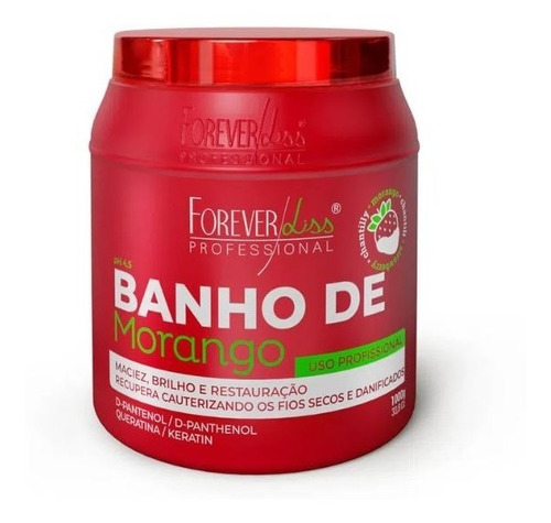 Máscara Banho De Verniz Morango 1kg -  Forever Liss