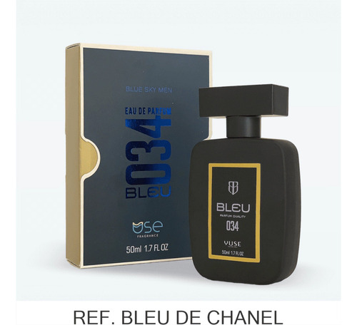 Perfume Masculino Bleu Yuse Cosmetics 50ml - Amadeirado Elegante E Atemporal