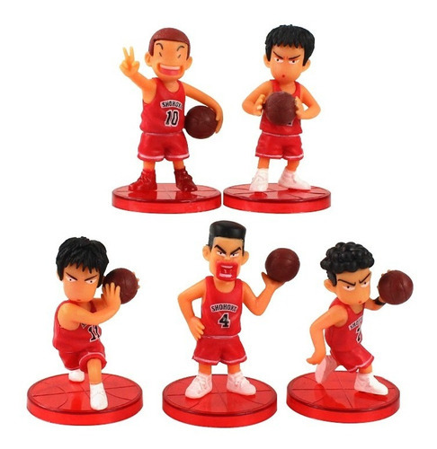 Kit 5 Colecionáveis Slam Dunk Shohoku Rukawa Sakuragi Akagi