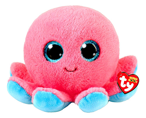 Polvo De Pelúcia Ty Sheldon Rosa Infantil 16cm Beanie Boos