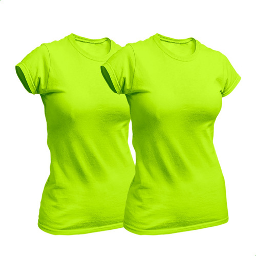 Kit 2 Camisetas Básica Feminina Lisa Leve Baby Look Blusa