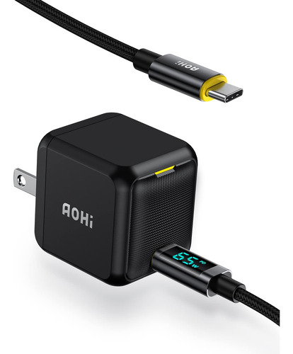 Aohi Cargador Usb C Pd De 65 W, Gan+ Magcube Mini Cargador D