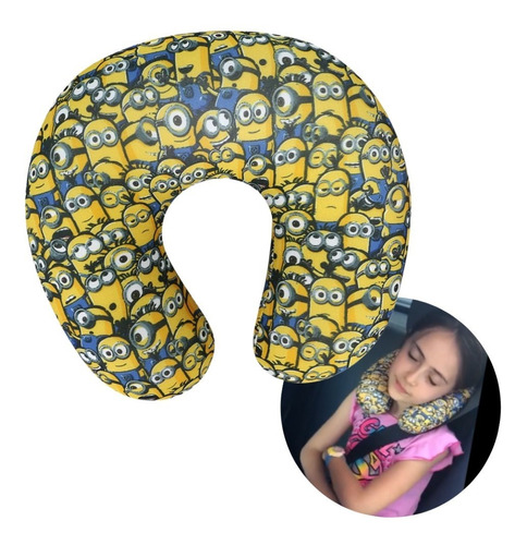 Almohada Cuello Relax Viaje Cervical Confort Niños Minions 