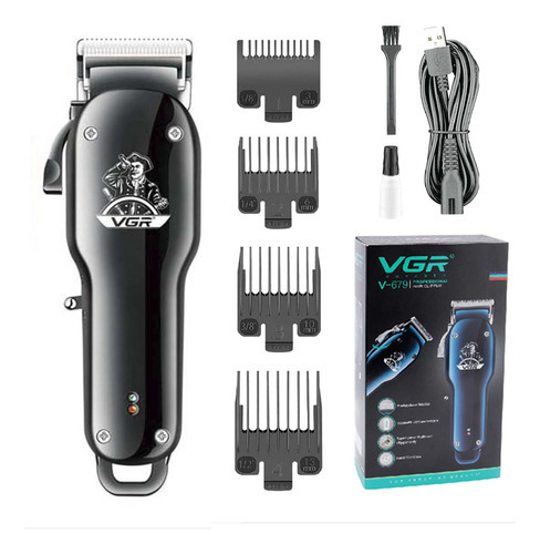 Cortadora De Pelo Barba Vgr V-679 Ajuste Hoja Recargable Color Negro