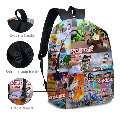 Bolsa Escolar Roblox Junior, Mochila Masculina E Feminina, E