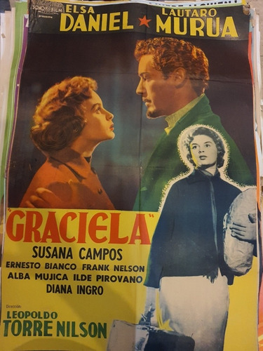 1 Antiguo Afiche De Cine Original-graciela-elsa Daniel 525