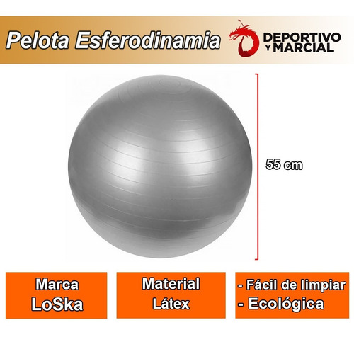 Imagen 2 de 6 de Pelota Esferodinamia 55 Cm Reforzada Gym Ball Pilates Yoga