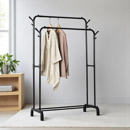 Arara Closet Duplo Com Sapateira De Metal Organizador Roupas