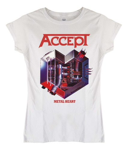 Polera Mujer Accept Metal Heart Metal Abominatron