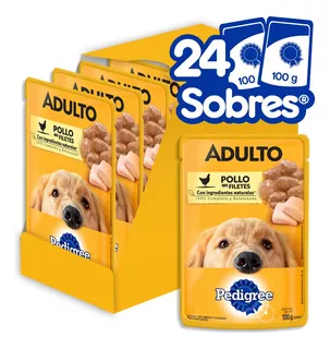 Alimento Pedigree Para Perro Adulto X 24 Sobres 100g C/u