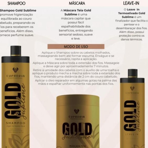 Kit Gold Sublime Leave In Mascara Shampoo Euphoria