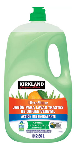 Jabón Para Lavar Trastes De Origen Vegetal Kirkland 2.66l
