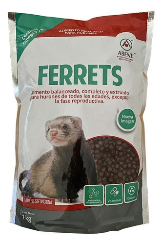 Abene Ferrets Alimento Hurón Comida Croqueta Pienso 1 Kg