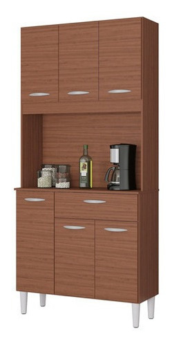 Imagen 1 de 3 de Alacena Mueble Auxiliar Cocina Cassia 6 Puertas Capuchino