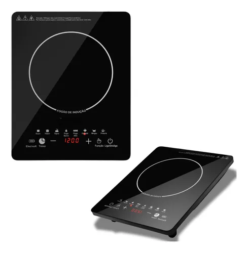 Cooktop Indução Elétrica Magnética Portátil Trava Segurança