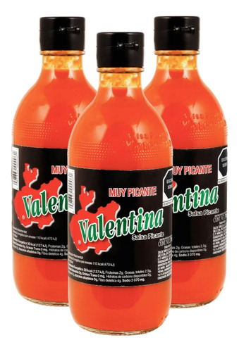 Salsa Valentina Picante 3 Unid X 370 Ml - mL a $95